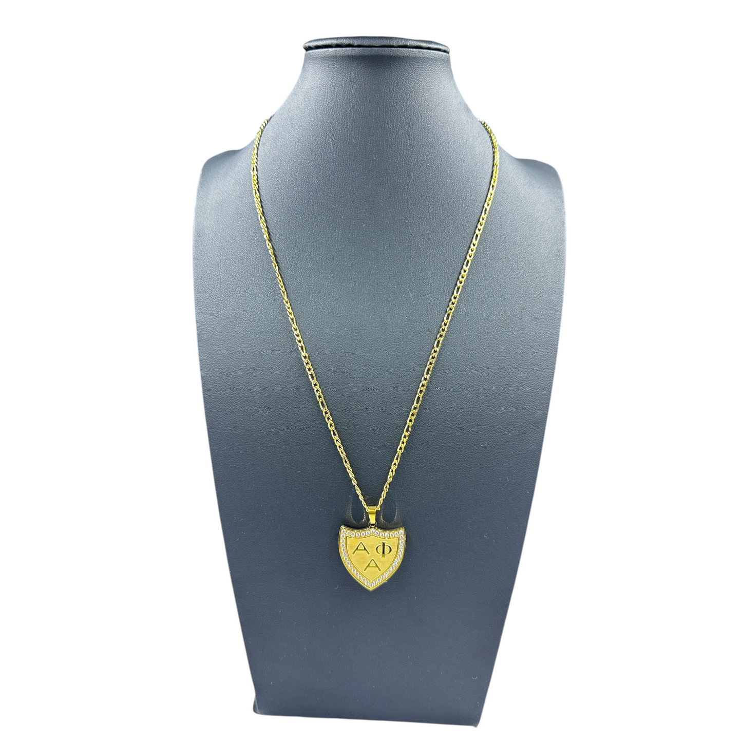 Alpha Phi Alpha J Owens CZ Shield Pendant Necklace