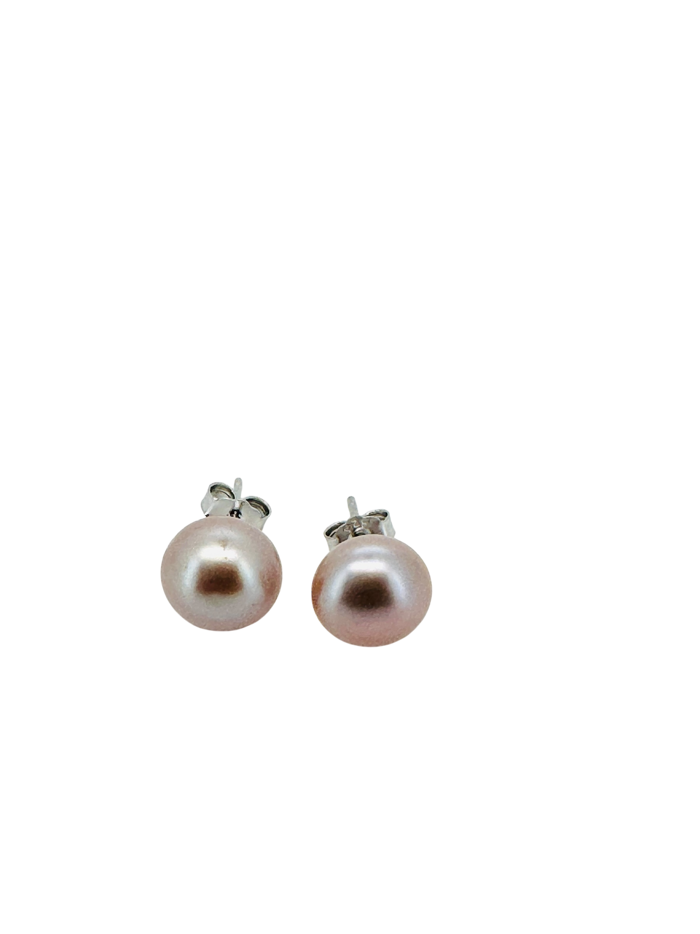 Sterling Silver Pink Stud Pearl Earrings