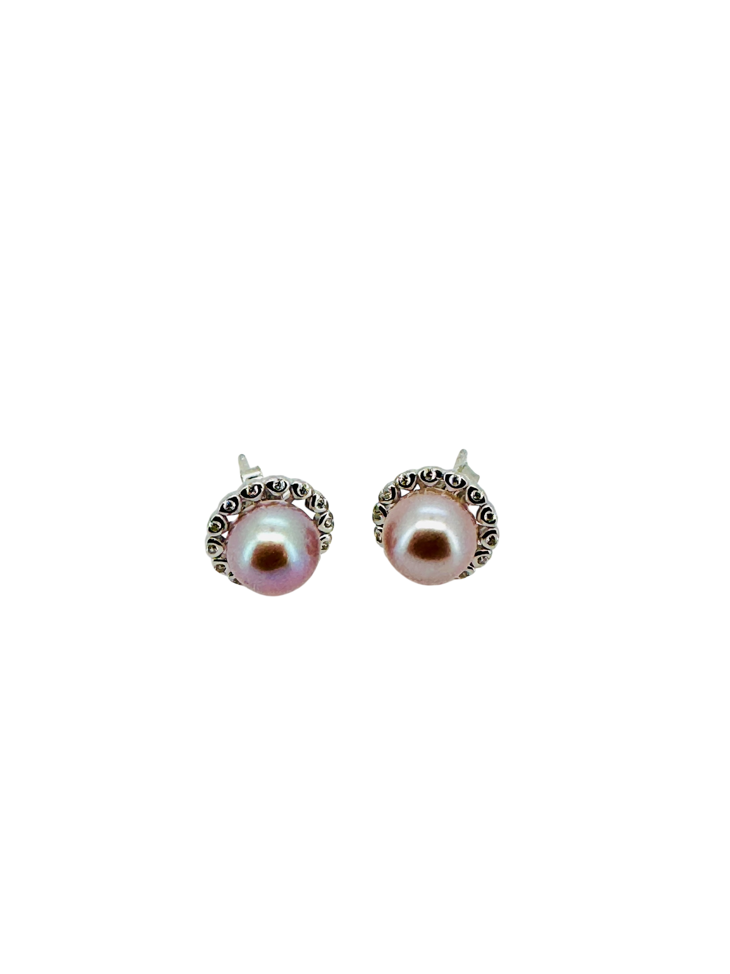 Sterling Silver Cultured Freshwater Pink Pearl Earrings