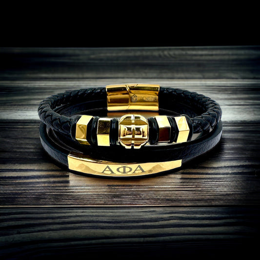 Alpha Phi Alpha Custom Leather Bracelet Bracelets Trendzio Jewelry