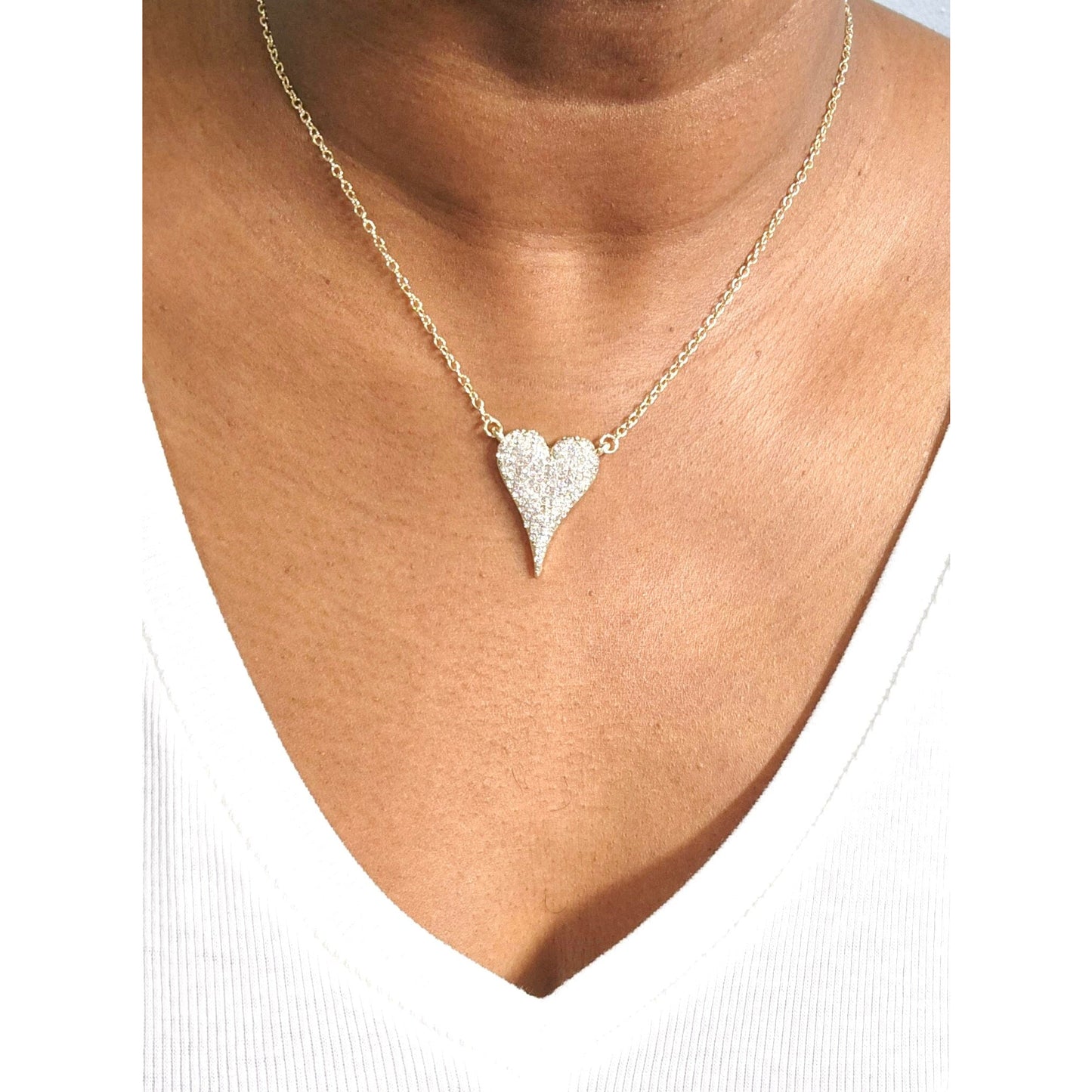 Amara Heart Diamond Necklace Necklaces Trendzio