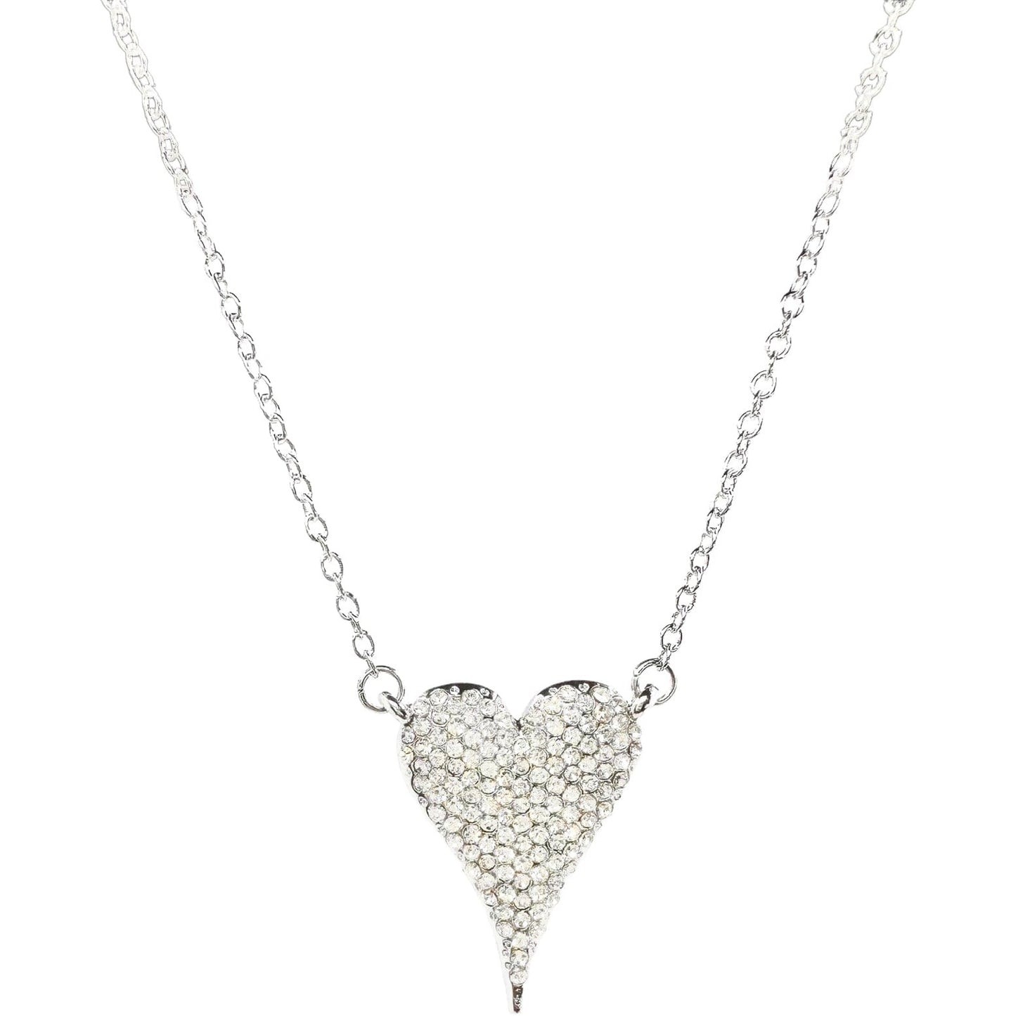 Amara Heart Diamond Necklace Necklaces Trendzio Silver