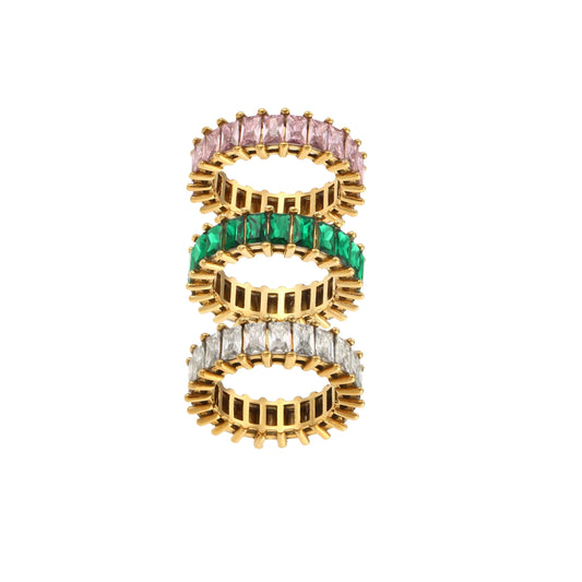 Analu Gold CZ Eternity Ring Rings TRENDZIO