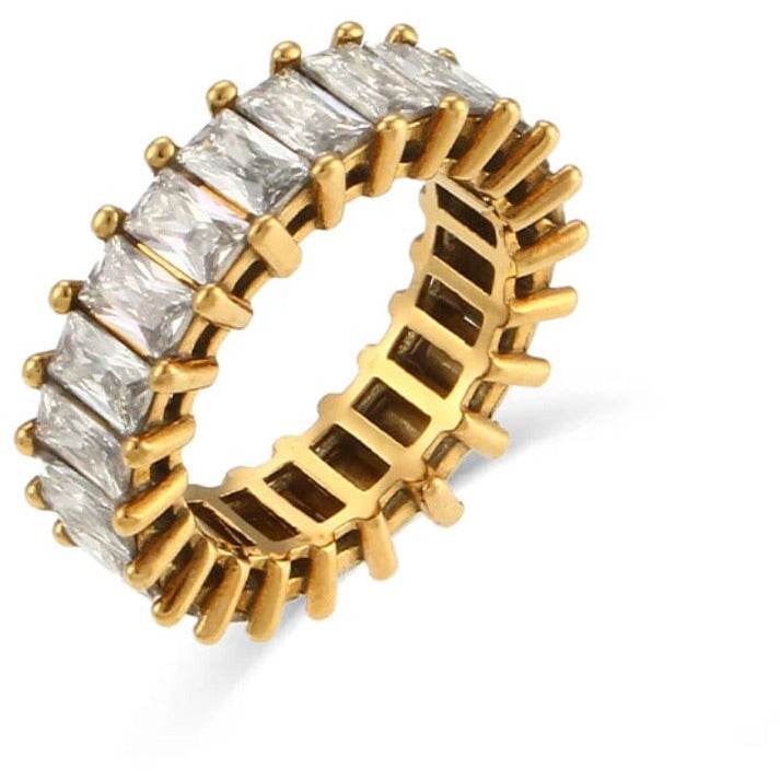 Analu Gold CZ Eternity Ring Rings TRENDZIO Dimaond 6