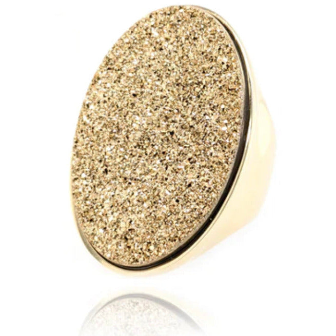 Antonia Metallic Gold Druse Ring Rings Trendzio 7