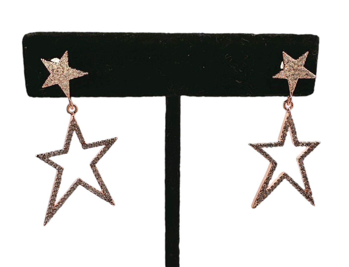 Astra Double Drop Rose Gold Earrings Earrings Trendzio Jewelry