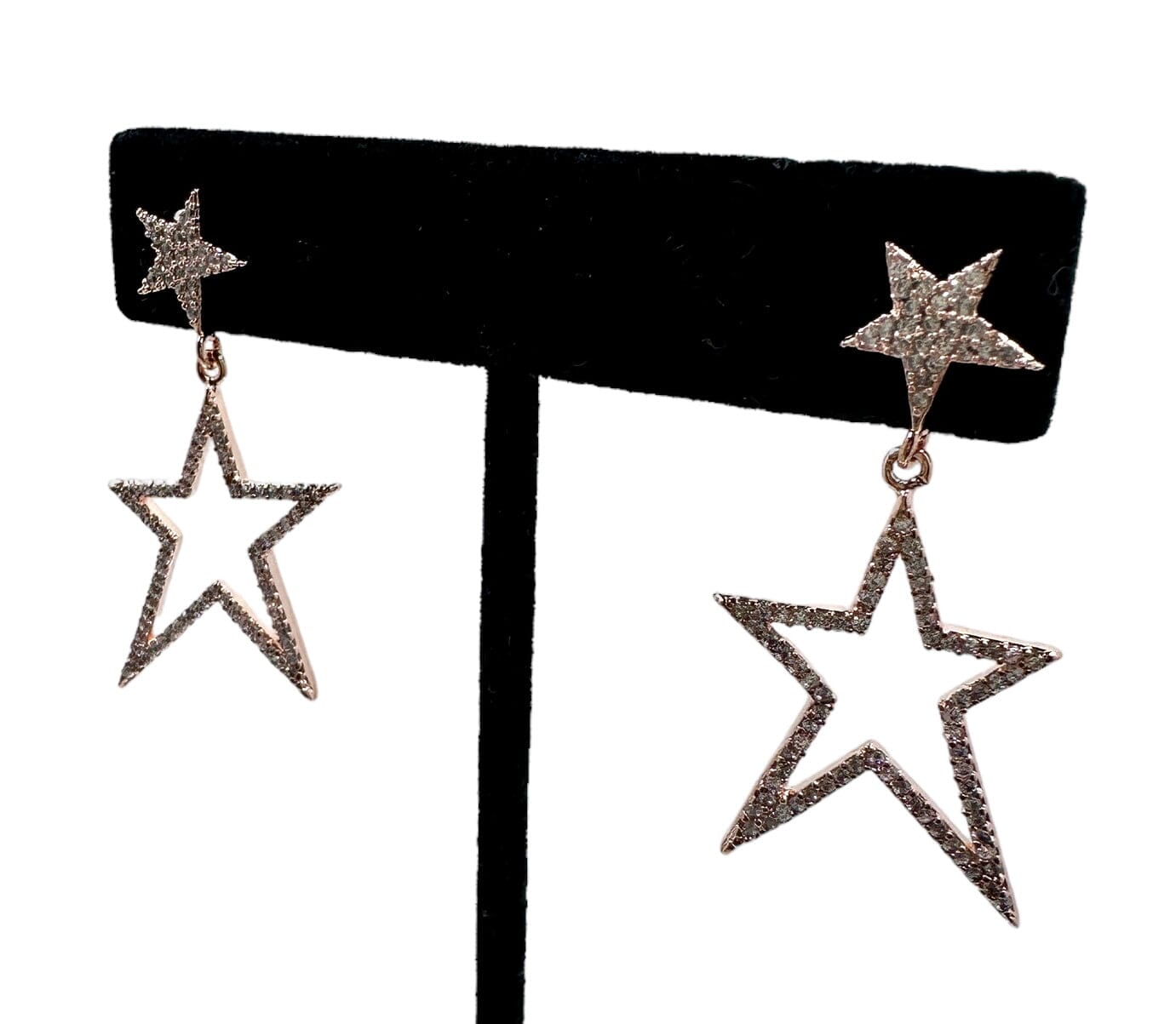 Astra Double Drop Rose Gold Earrings Earrings Trendzio Jewelry