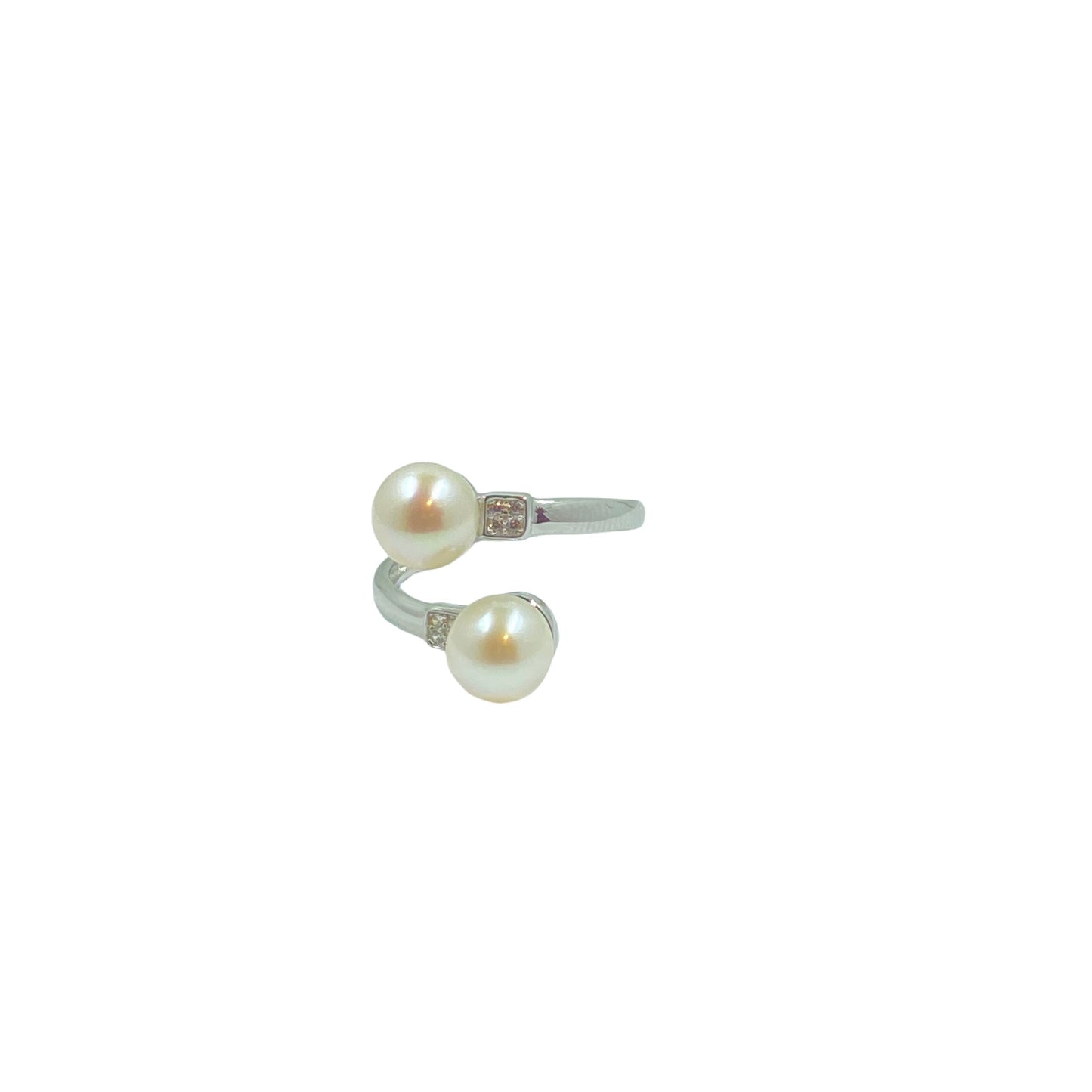 Azzura Double Pearl Ring Rings Trendzio