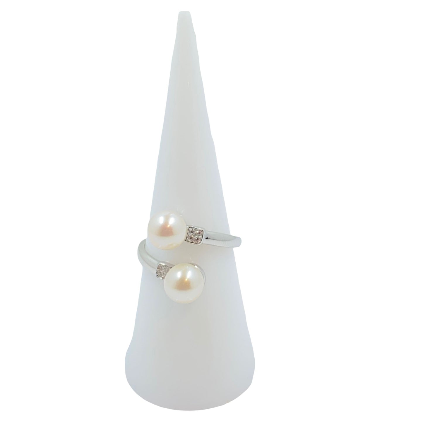 Azzura Double Pearl Ring Rings Trendzio
