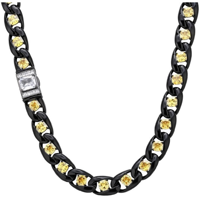 Barcelo 12mm Diamond Cuban Link Chain Necklaces Trendzio