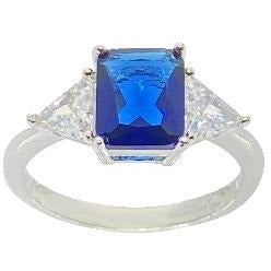 Classic Blue Sapphire Cubic Zirconia Ring Rings Trendzio 5