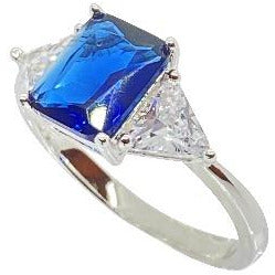 Classic Blue Sapphire Cubic Zirconia Ring Rings Trendzio