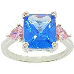 Classic Light Blue Sapphire With Pink Sapphire Side Stones Rings Trendzio 6
