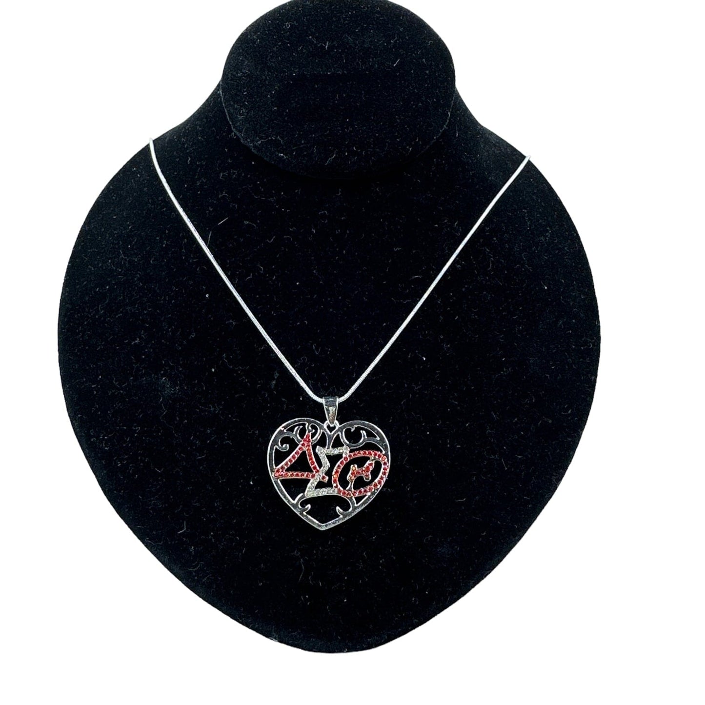 Delta Sigma Theta Austrian Crystal Heart Necklace Necklaces Trendzio Jewelry