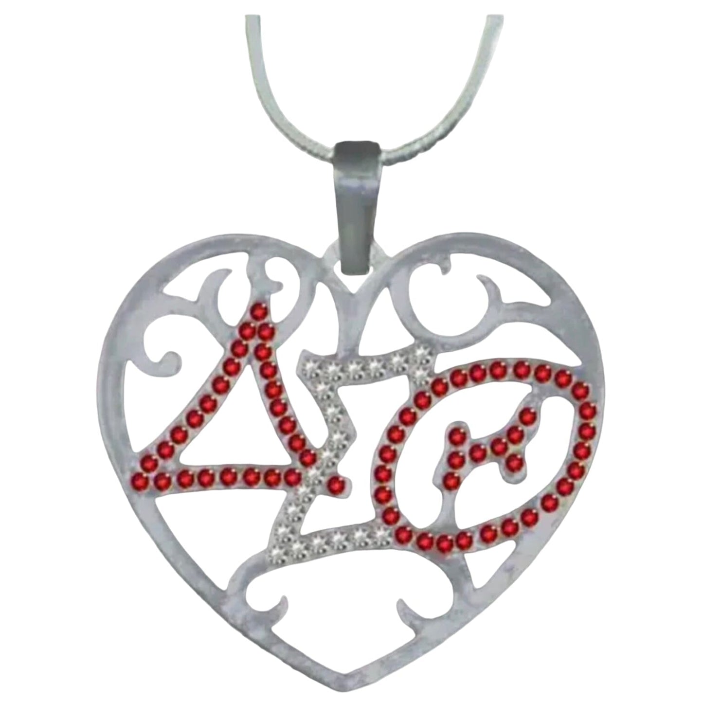 Delta Sigma Theta Austrian Crystal Heart Necklace Necklaces Trendzio Jewelry