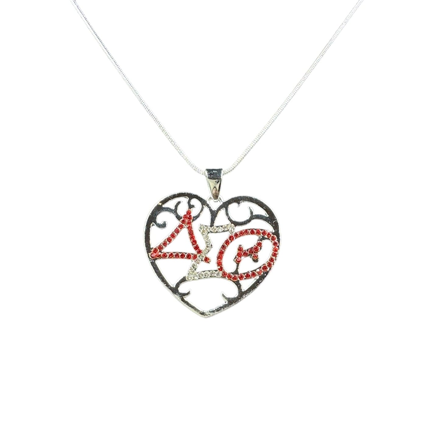 Delta Sigma Theta Austrian Crystal Heart Necklace Necklaces Trendzio Jewelry
