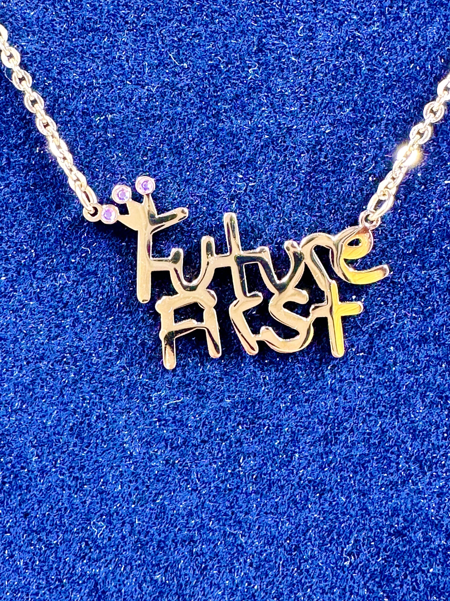 Future First Gold Necklace Necklaces Trendzio Jewelry Pink Sapphire CZ 