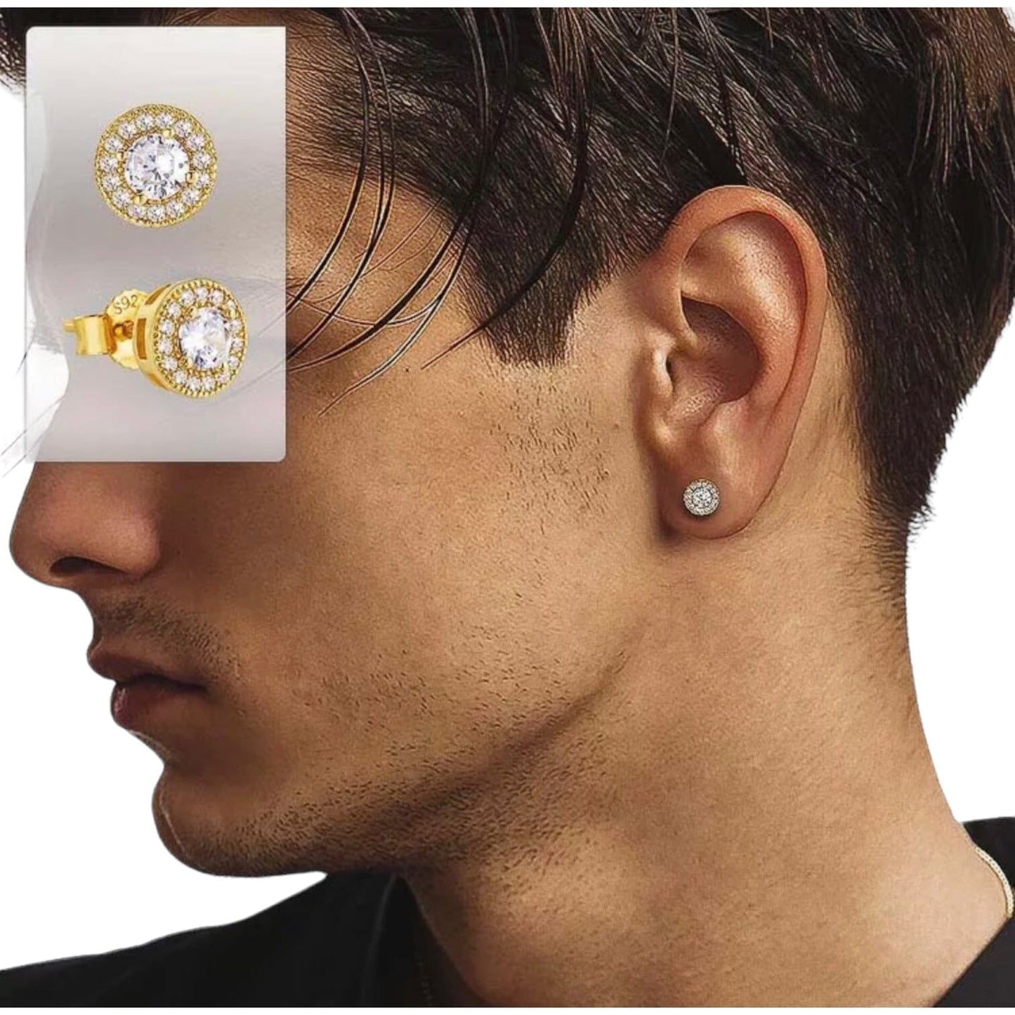 Giovani Men Stud Diamond Earrings Earrings Trendzio