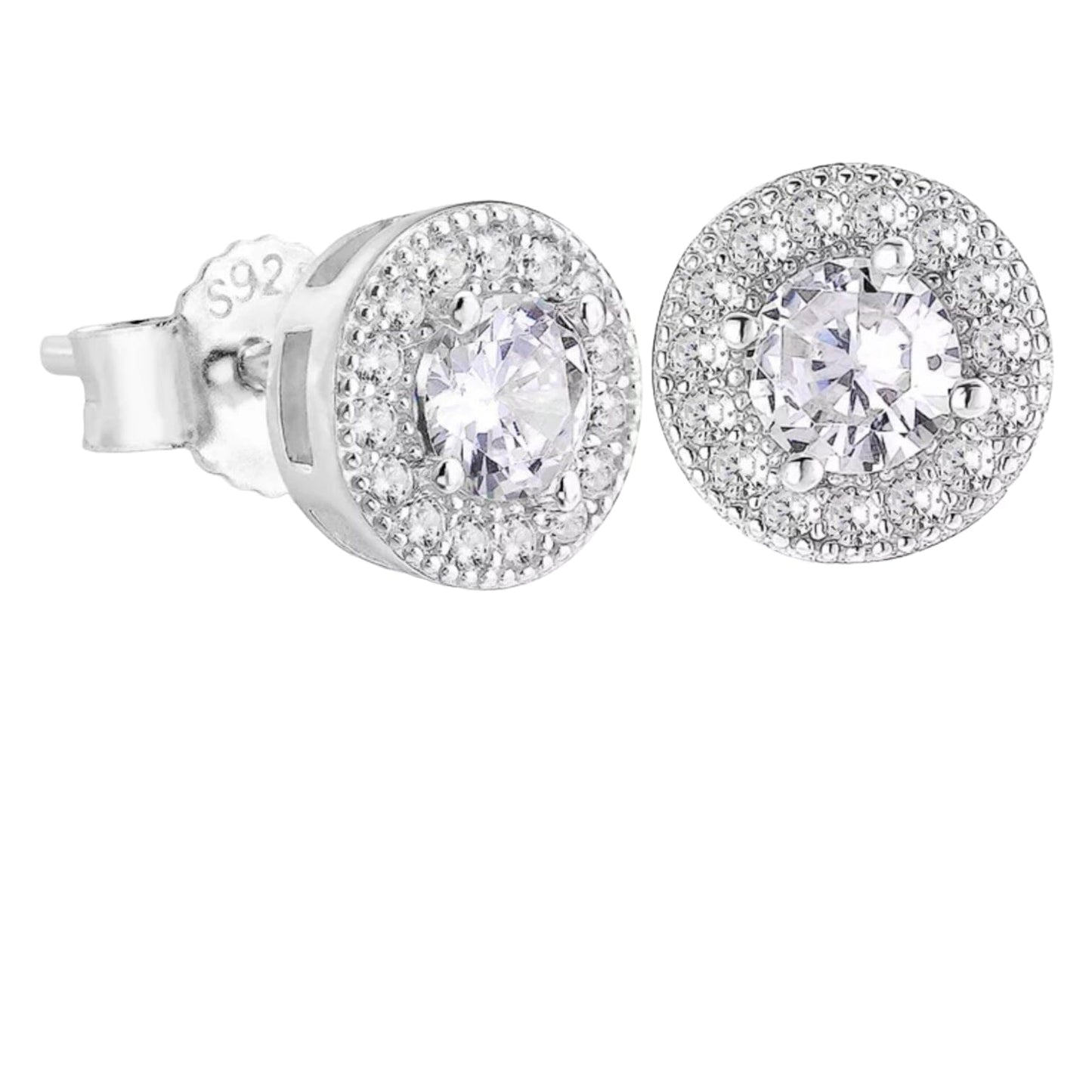 Giovani Men Stud Diamond Earrings Earrings Trendzio Silver