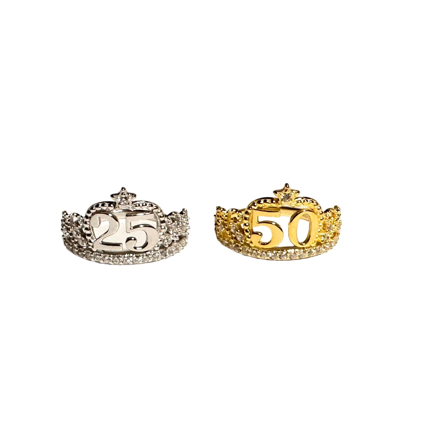 Golden Silver Anniversary Rings Rings TRENDZIO