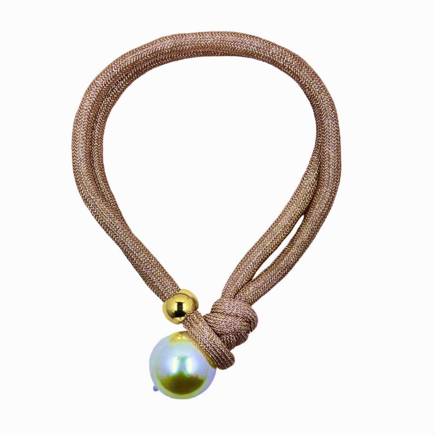 Handmade Unique Adjustable Rope Necklace with Big Pearl Necklaces Trendzio