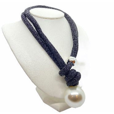 Handmade Unique Adjustable Rope Necklace with Big Pearl necklace Trendzio