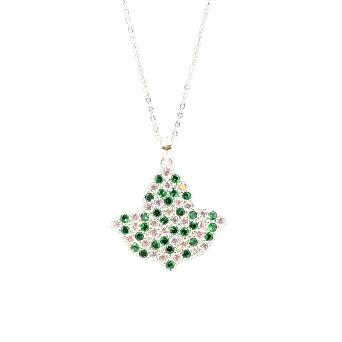 Ivy Leaf Pink and Green CZ Diamond Necklace Necklaces TRENDZIO