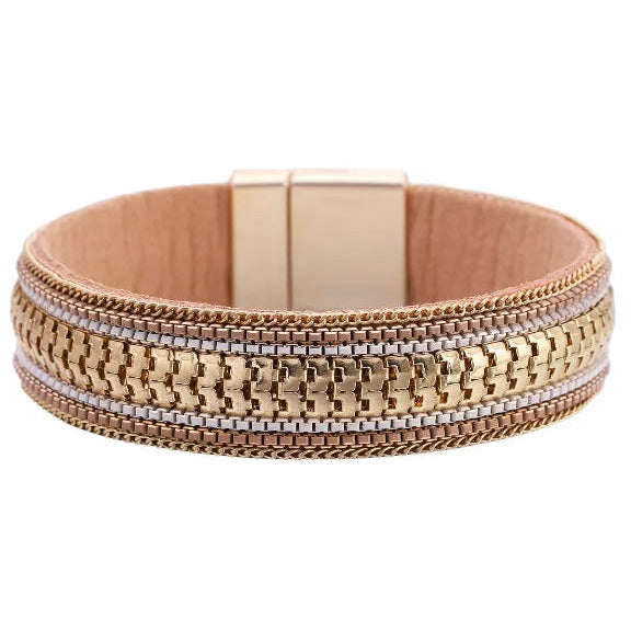 Jackie Boho Multilayer Leather Wrap Bracelet Bracelets Trendzio Gold