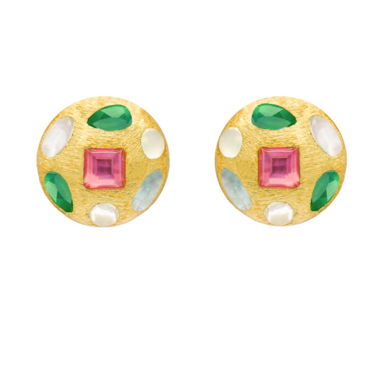 Marcia Moran Frida Mosaic Dome Stud Earrings Earrings Marcia Moran 