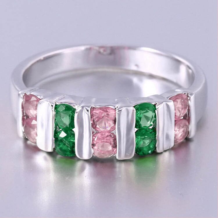 Natalie Pink Sapphire Green Emerald Ring Rings Trendzio 6
