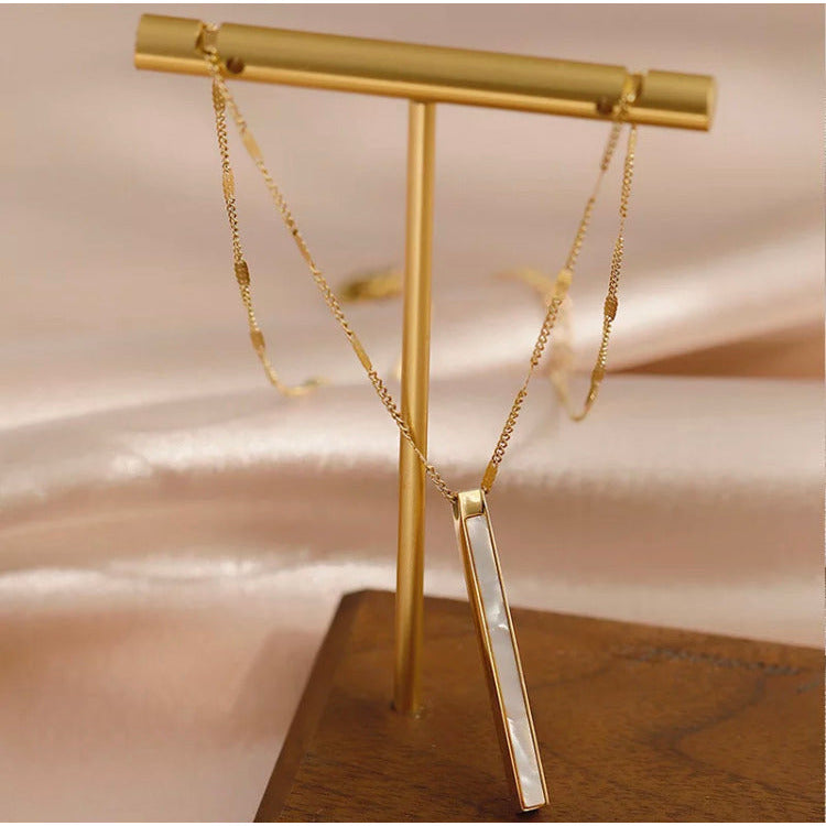 Olivia Bar Mother of Pearl Pendant Necklace Necklaces Trendzio