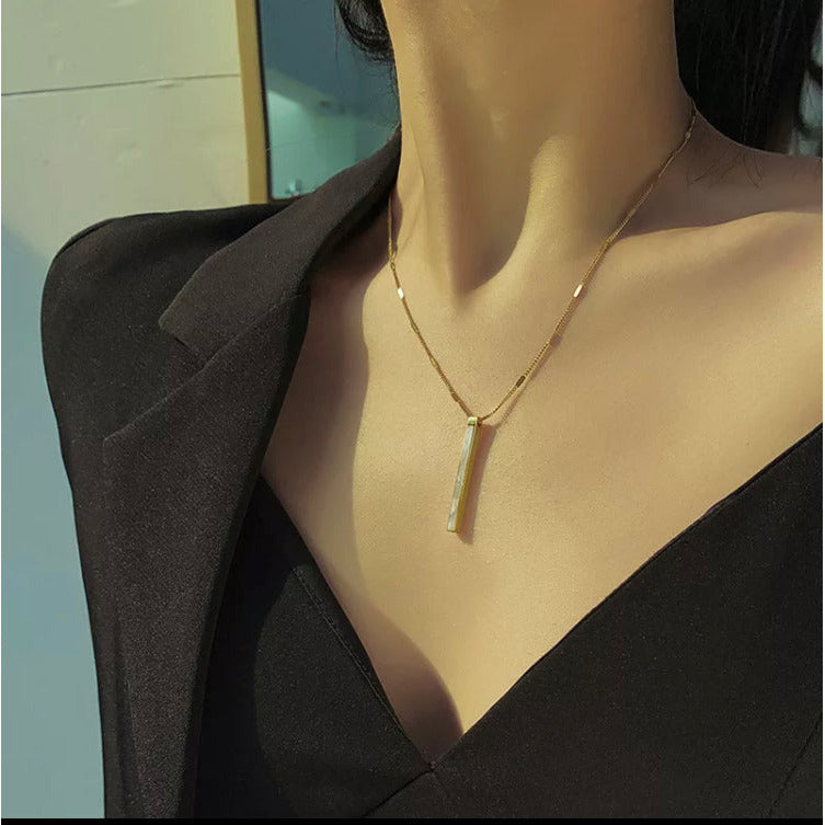Olivia Bar Mother of Pearl Pendant Necklace Necklaces Trendzio