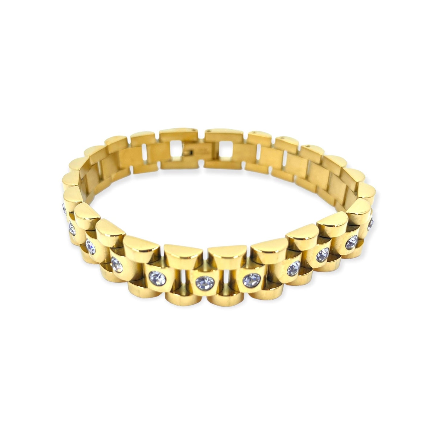 Ostrada Gold and Diamond CZ Bracelet Bracelets Trendzio
