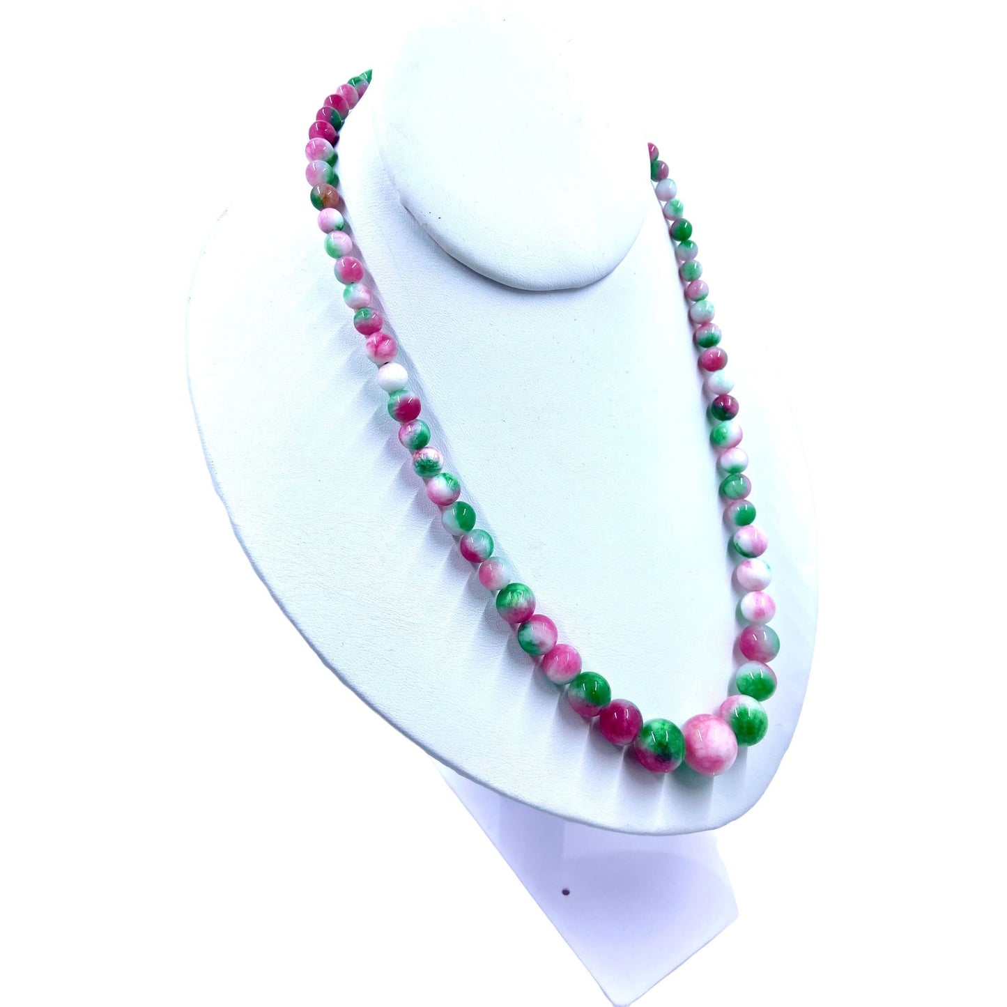 Pink and green Jade Necklace Necklaces Trendzio