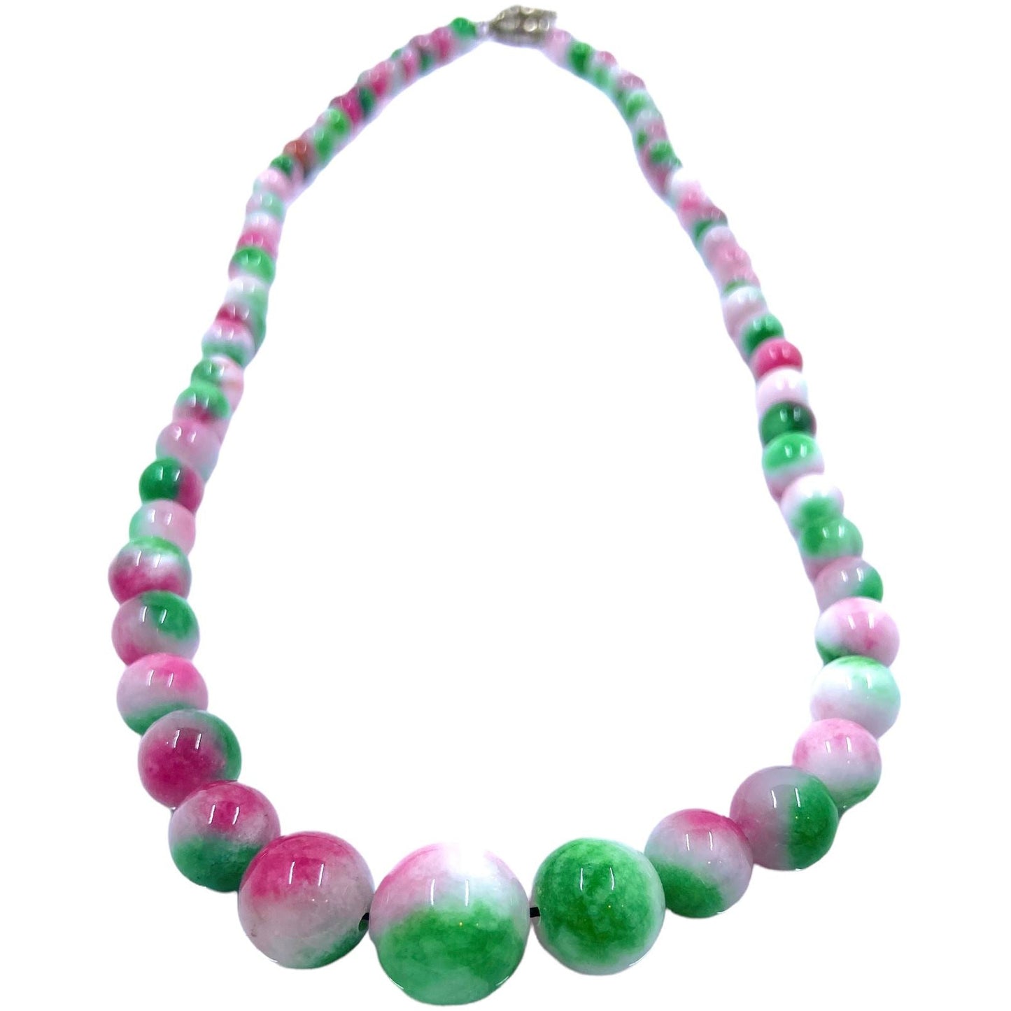 Pink and green Jade Necklace Necklaces Trendzio