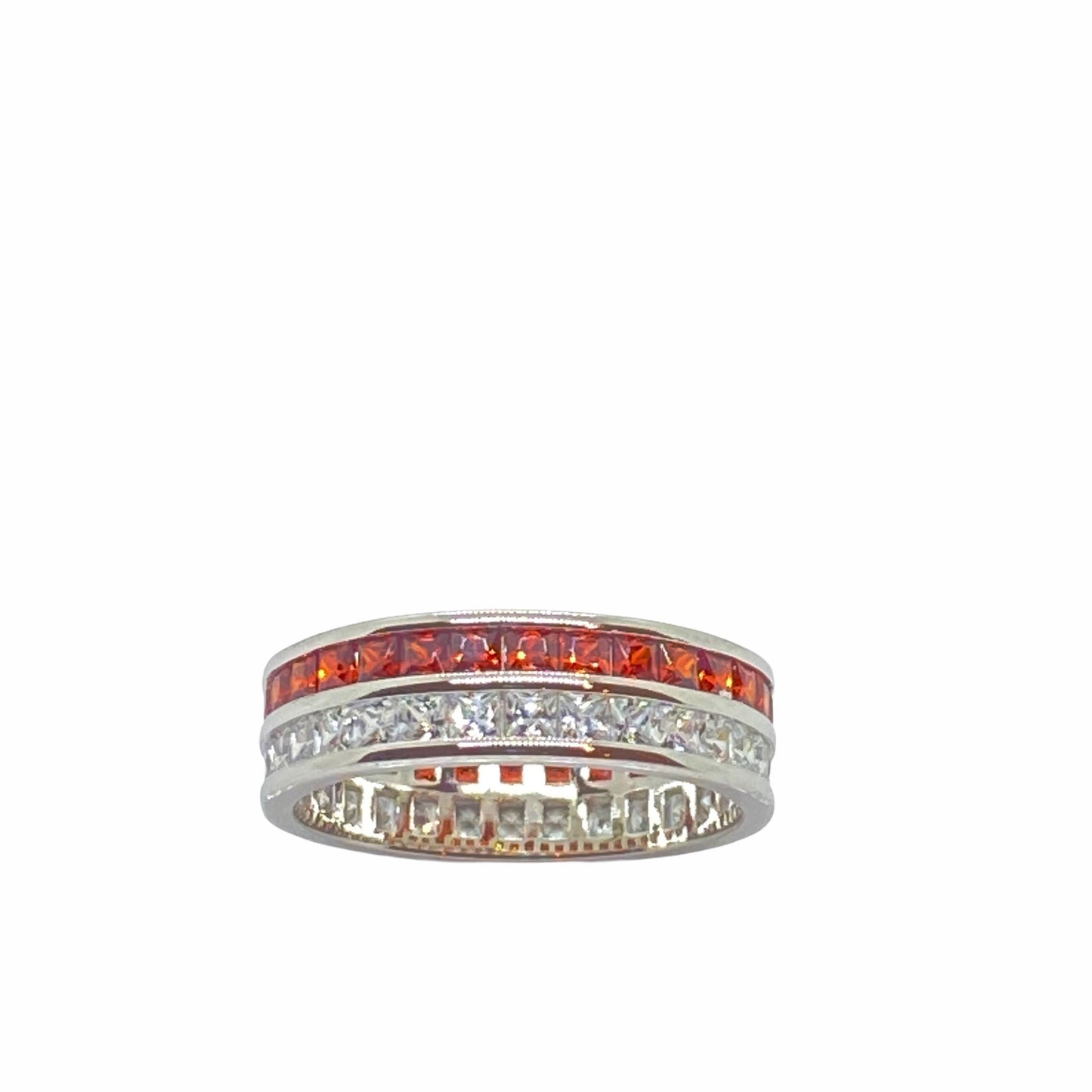 Ruby Red and White CZ Eternity Ring Rings TRENDZIO 5