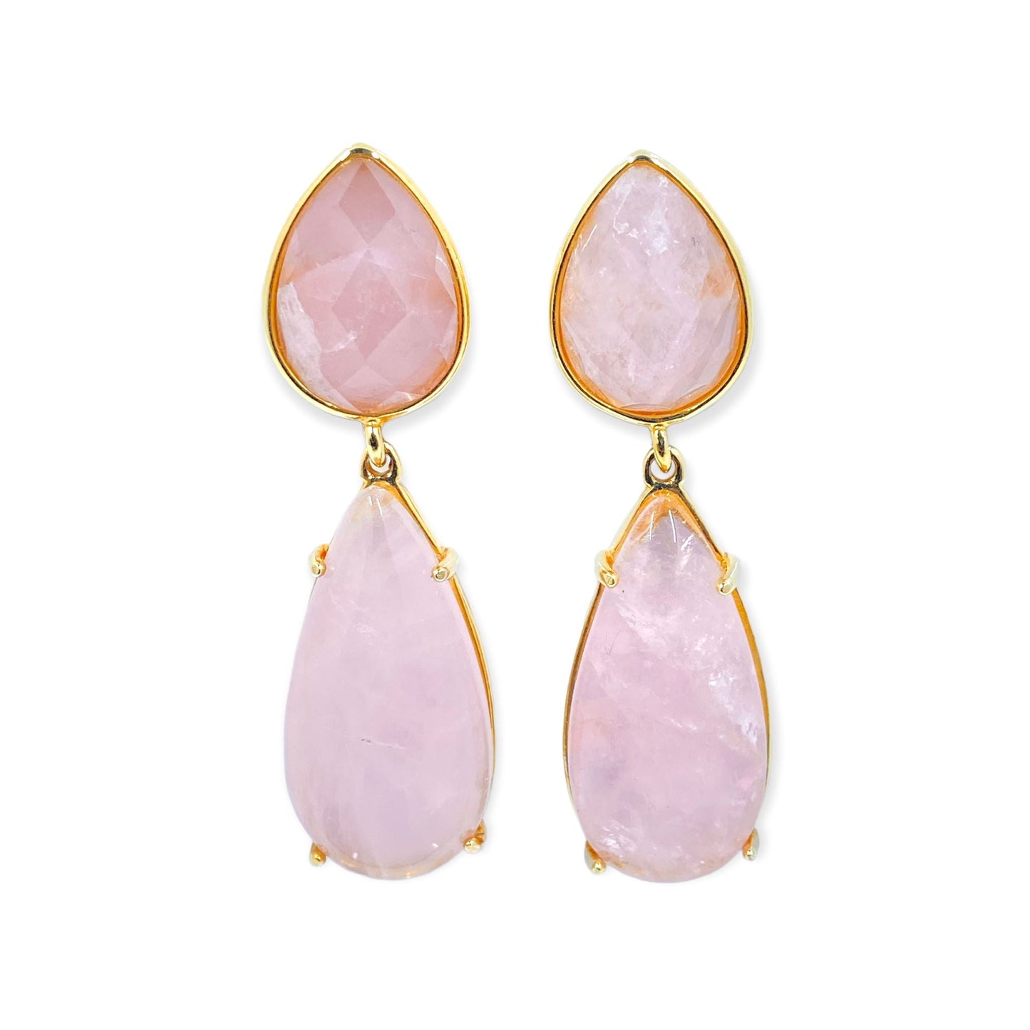 Santos Pink Quartz Stone Earrings Earrings Trendzio