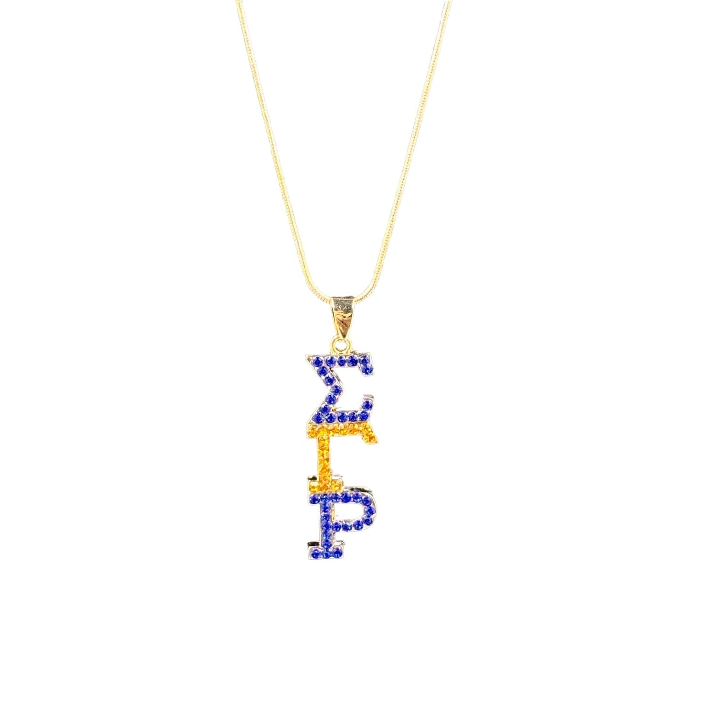 Sigma Gamma Rho Austrian Crystal Pendant Necklaces TRENDZIO Gold Straight