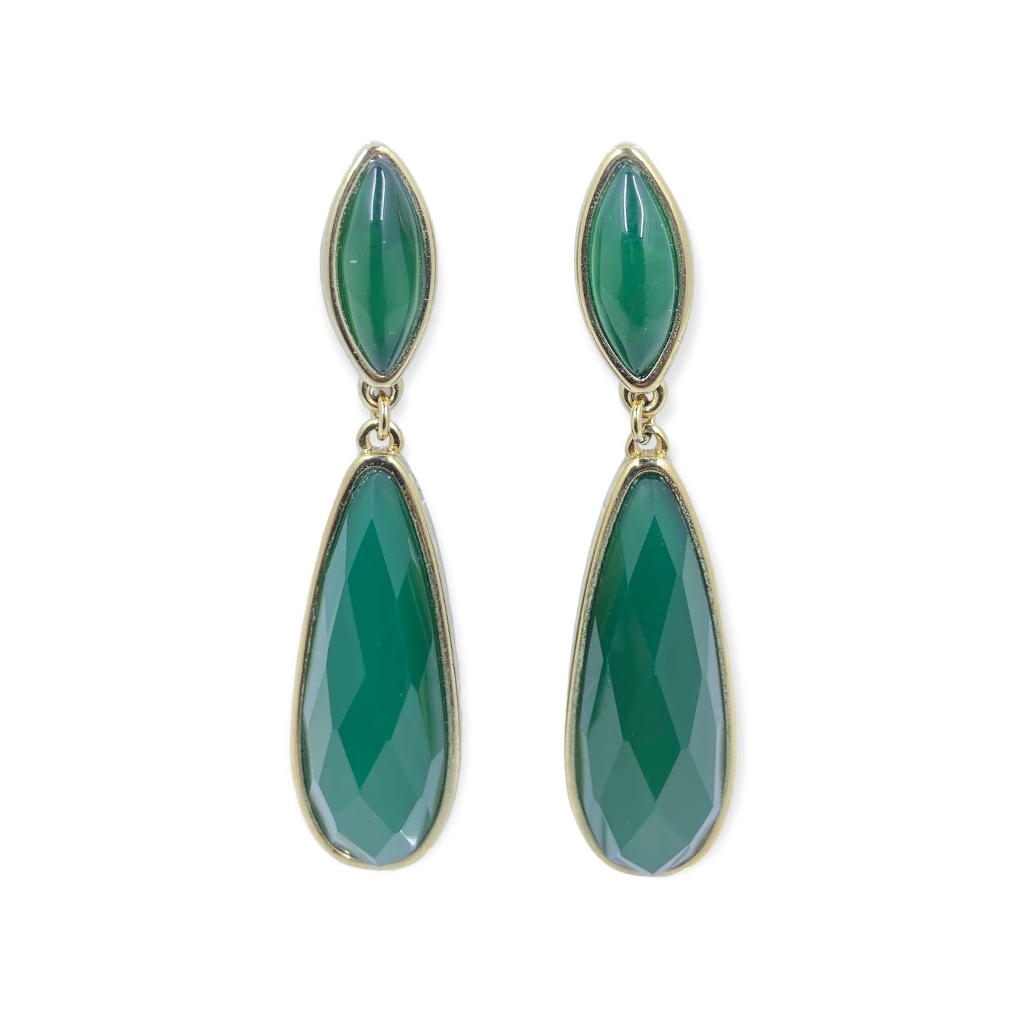 Silva Green Agate Stone Earrings Earrings Trendzio