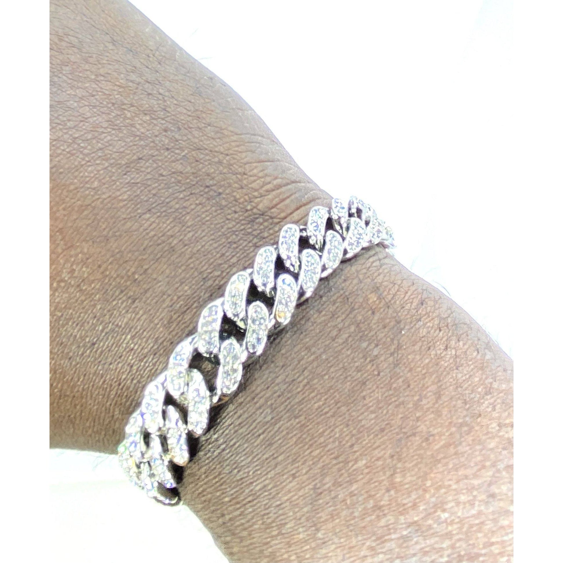 Silver CZ Miami Cuban Link Bracelet Bracelets TRENDZIO