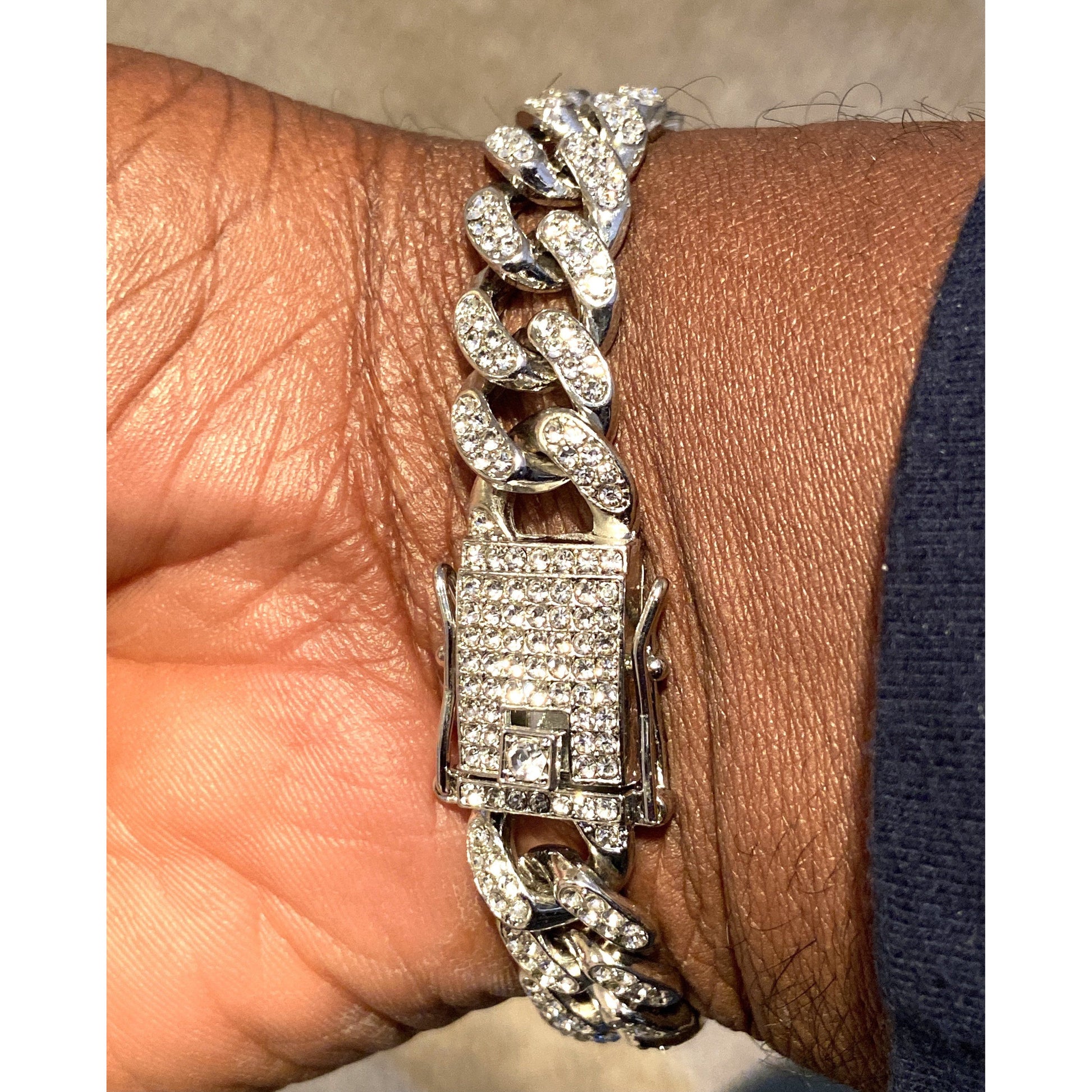 Silver CZ Miami Cuban Link Bracelet Bracelets TRENDZIO
