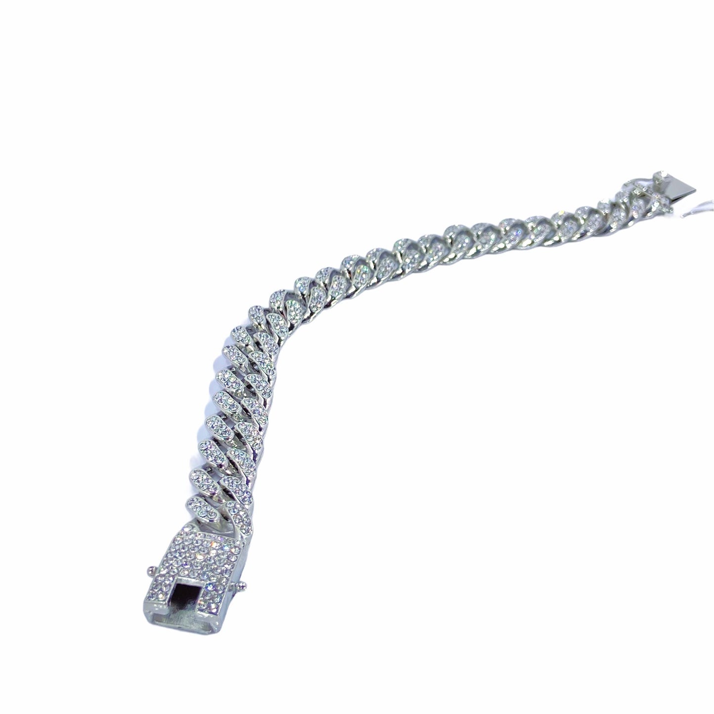 Silver CZ Miami Cuban Link Bracelet Bracelets TRENDZIO