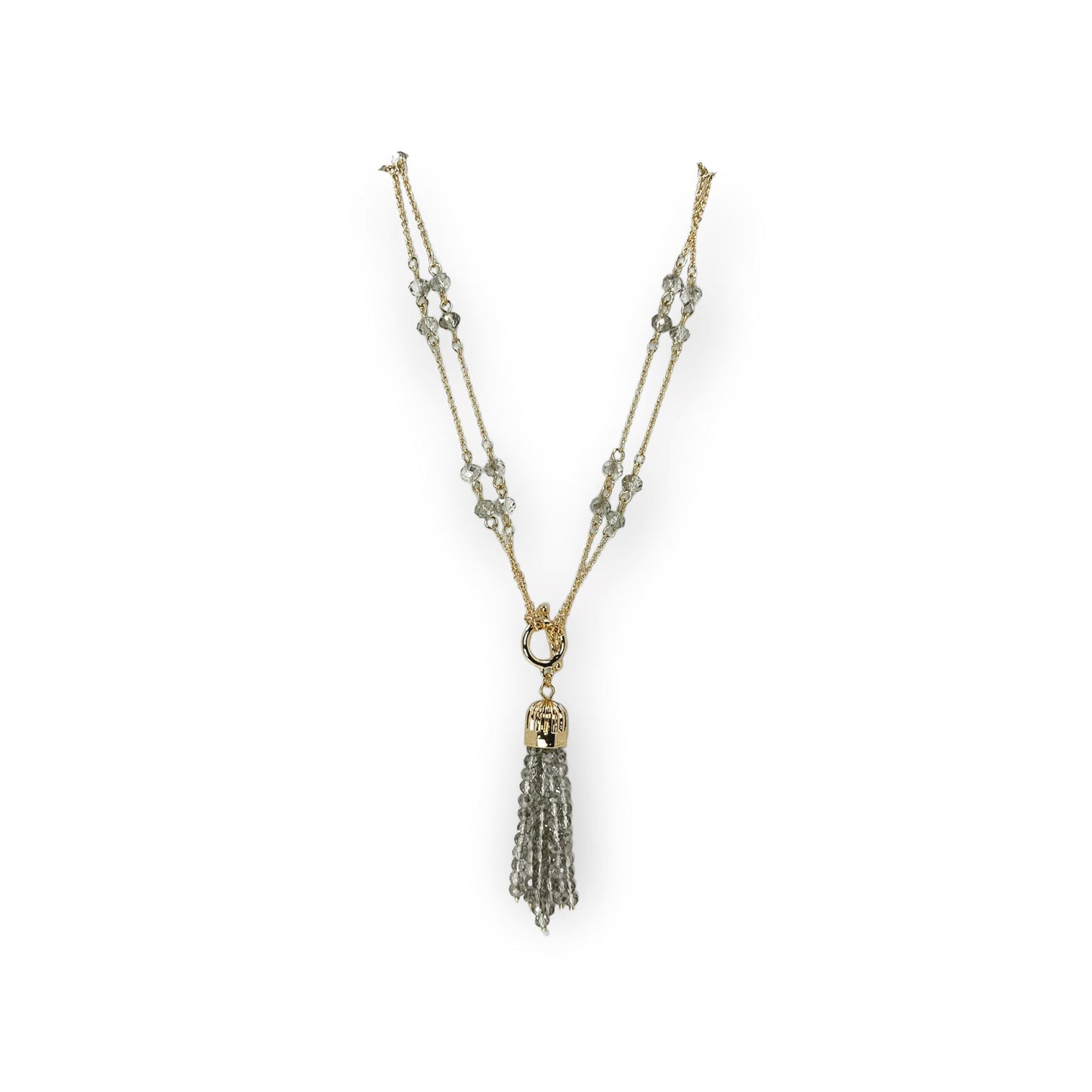 Soldana Gold Tassel Necklace Necklaces Trendzio Black Diamond