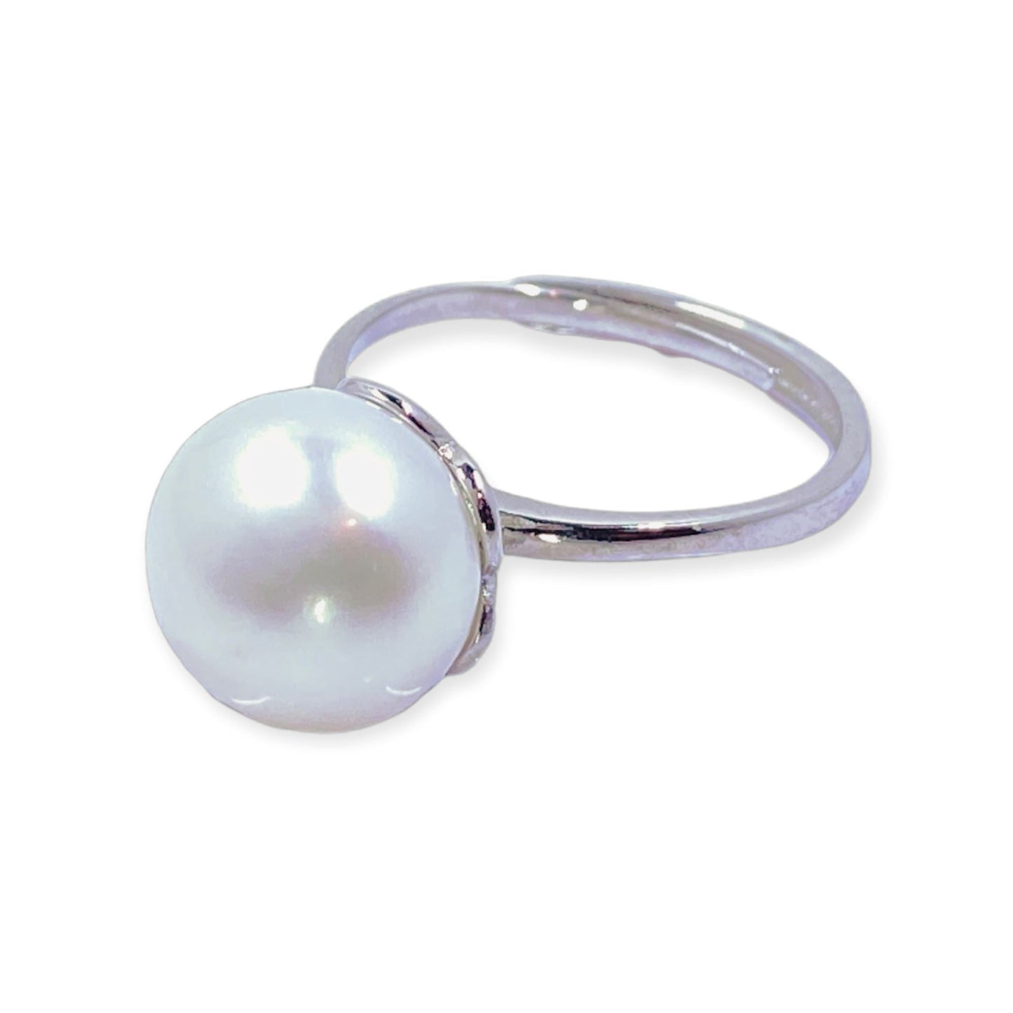 Sterling silver 11mm Cultured Petal Pearl Ring Rings Trendzio