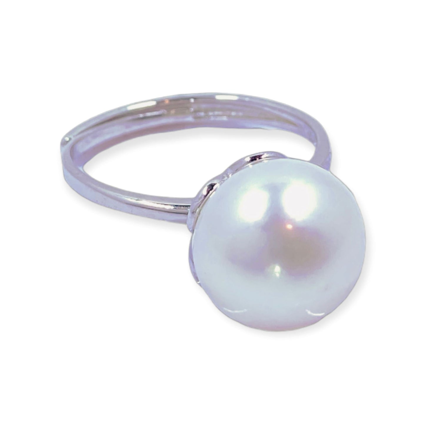 Sterling silver 11mm Cultured Petal Pearl Ring Rings Trendzio
