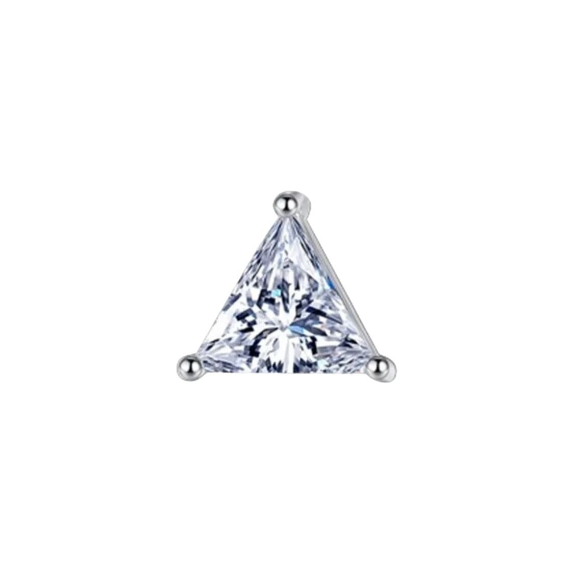 Sterling Silver Triangle Diamond Earrings Earrings Trendzio