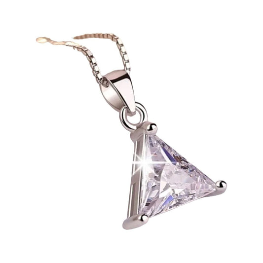 Sterling Silver Triangle Diamond Necklace Necklaces Trendzio