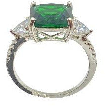 Stunning Emerald .925 Sterling Silver Ring Rings Trendzio