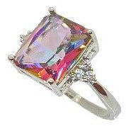 Stunning Pink and Green Infused Crystal Ring Rings Trendzio