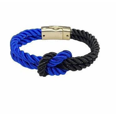 The Original Love Knot Satin Rope Bracelet- Black and Blue Bracelets Trendzio Blue and Black